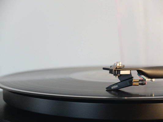 Close up of a record and a stylus