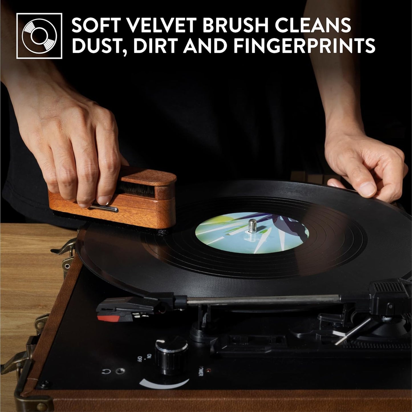 2-in-1 Wooden Record Cleaning Brush