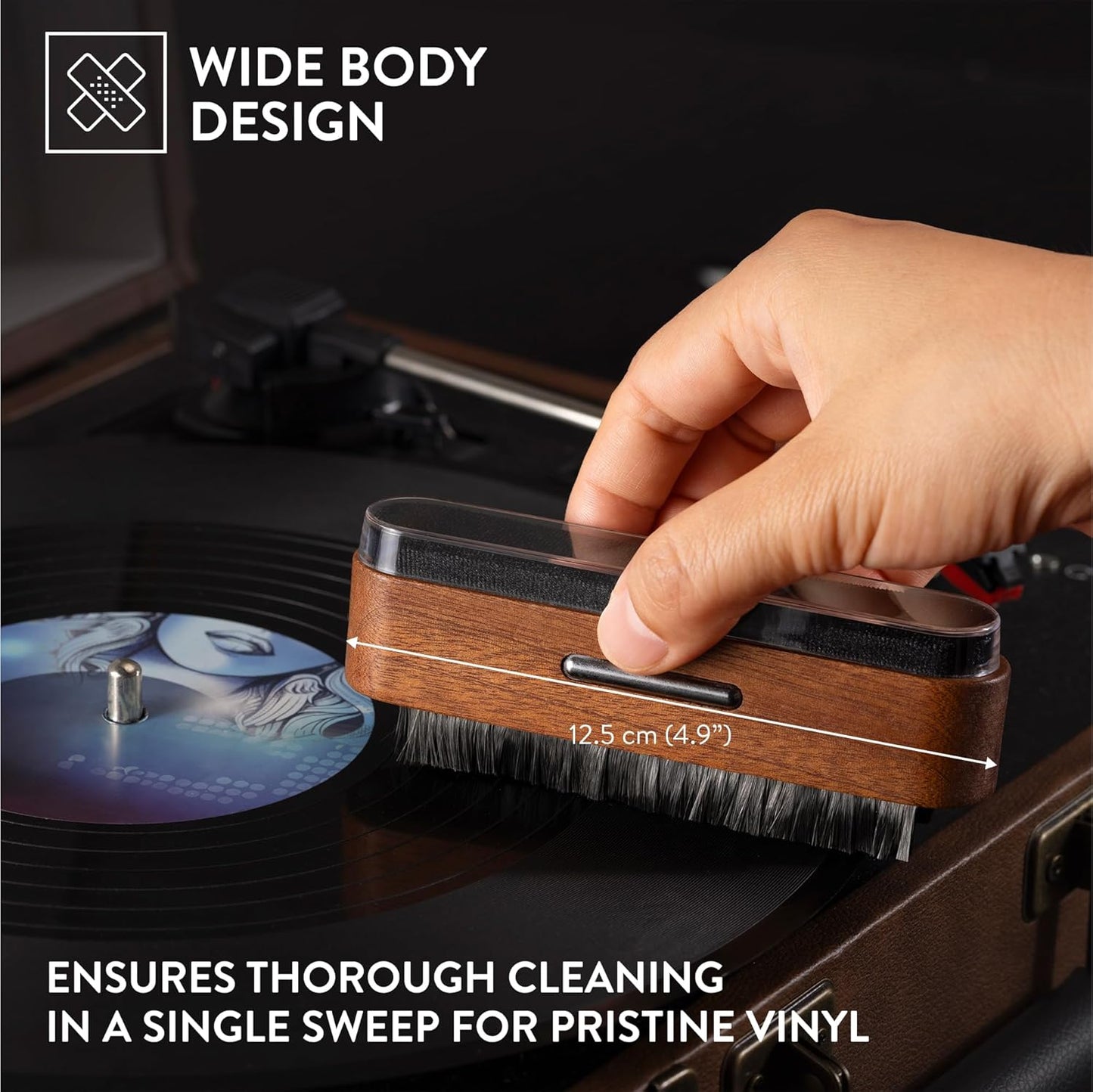 2-in-1 Wooden Record Cleaning Brush