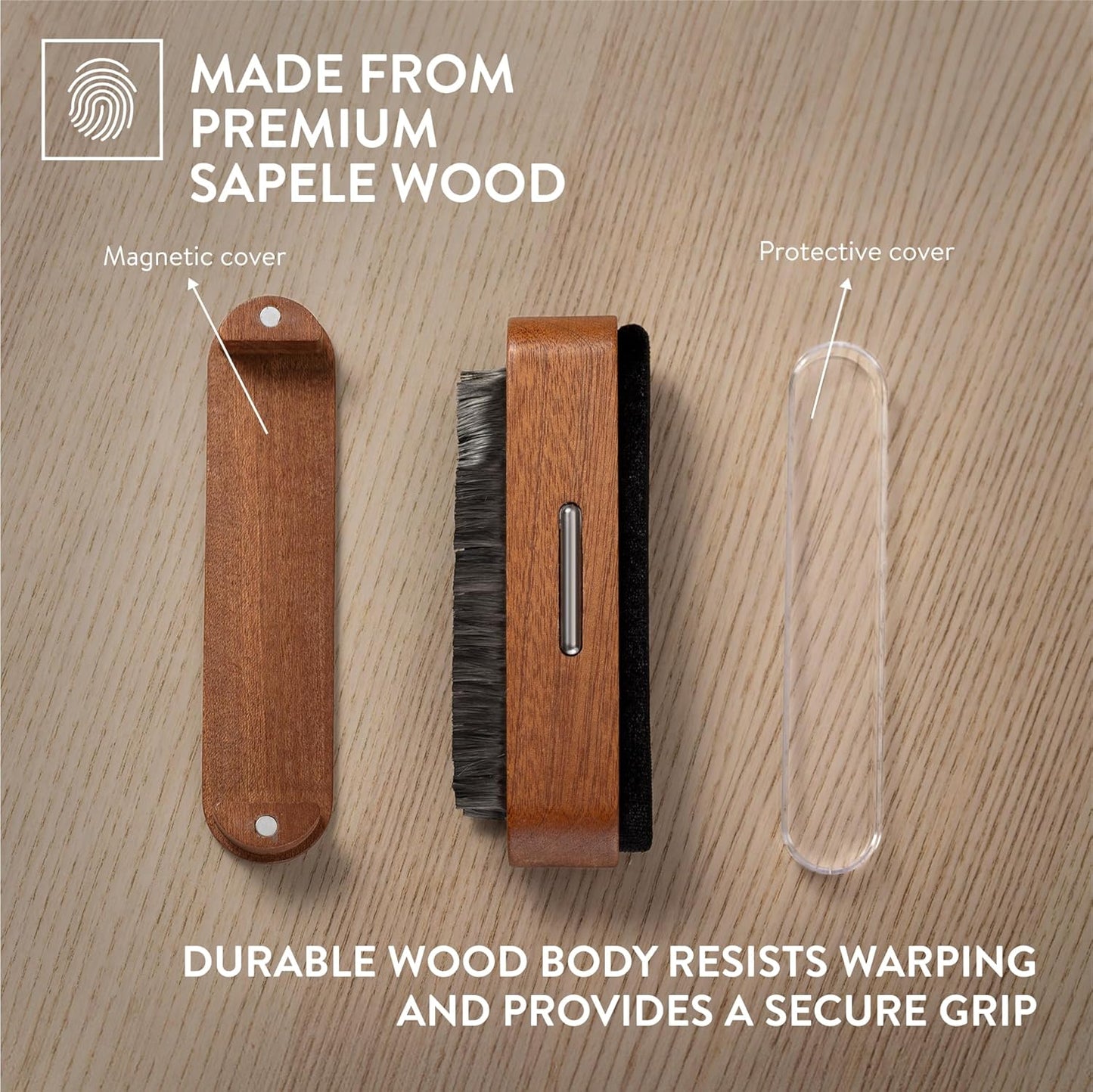 2-in-1 Wooden Record Cleaning Brush