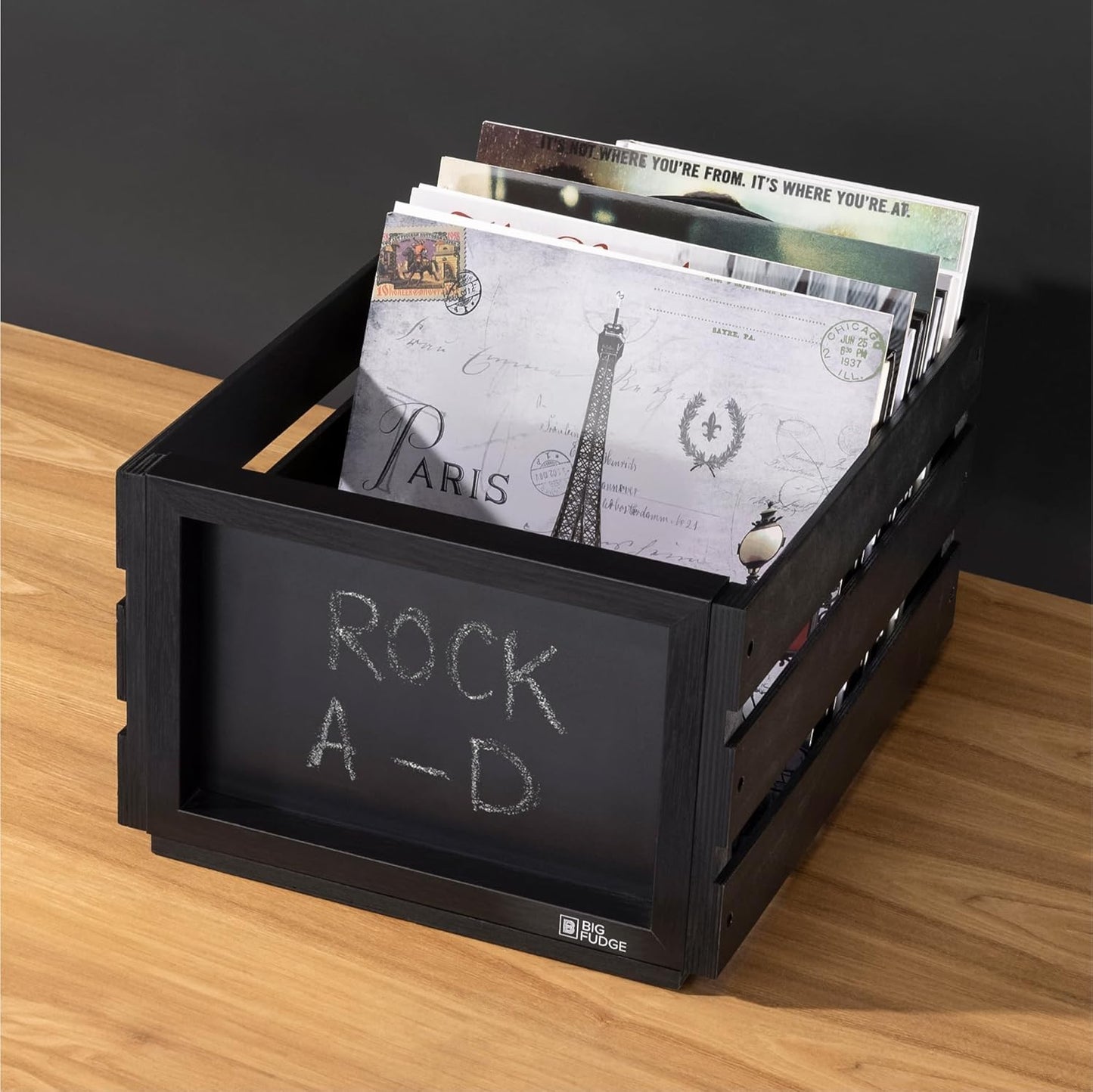 Record Crate with Chalkboard