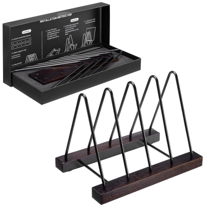 Acacia Wood Record Storage - LP Holder with Scratch-Resistant Base