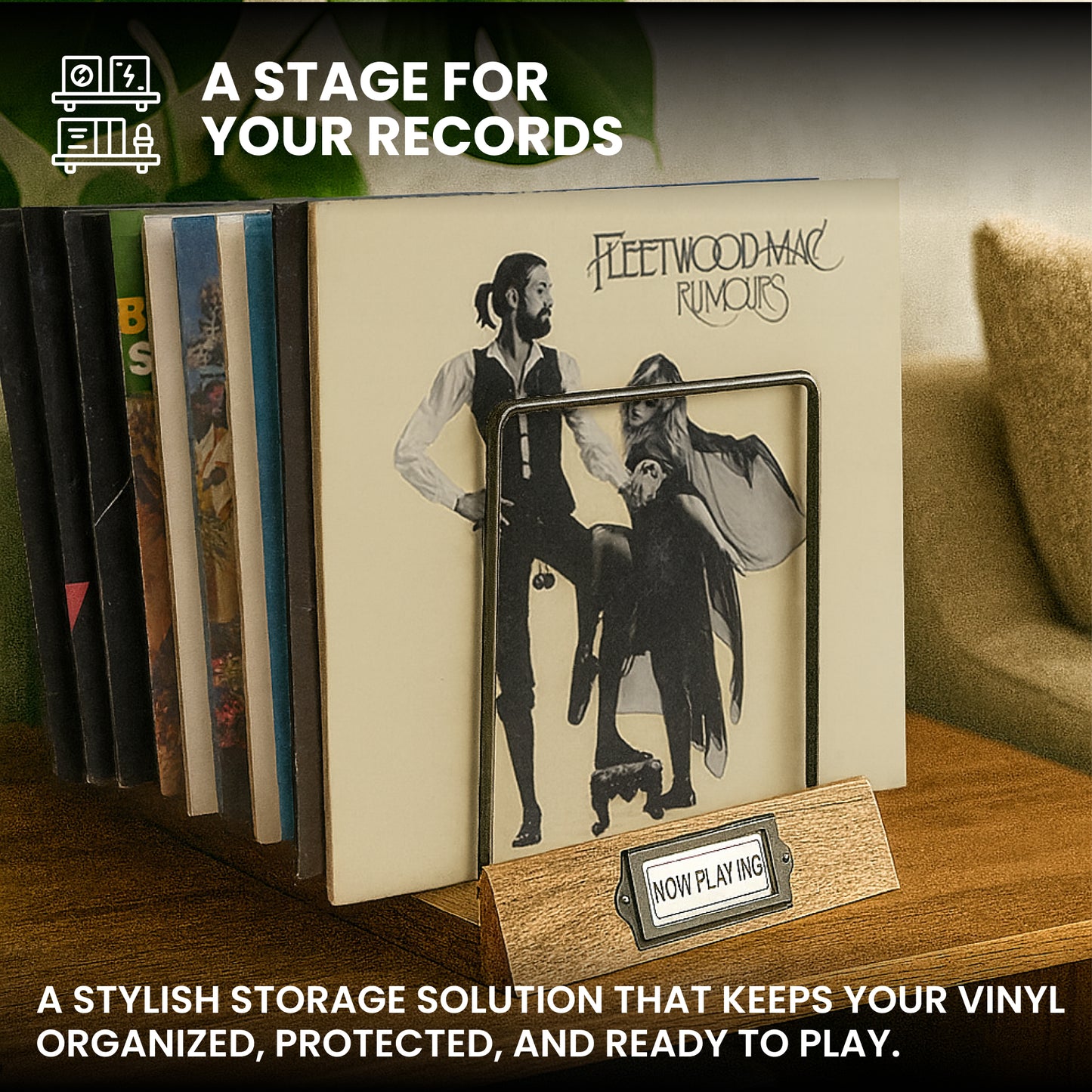 Expandable Record Storage - LP Album Rack & Scratch-Resistant Vinyl Holder Stand