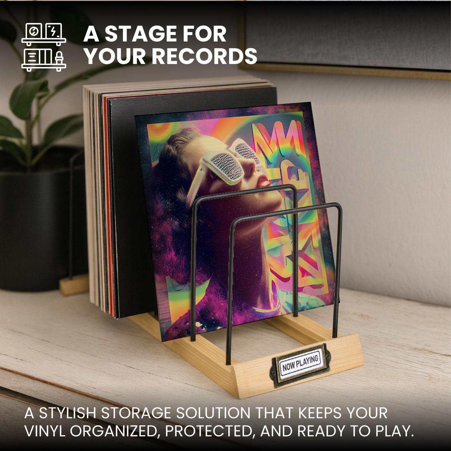 Expandable Record Storage - LP Album Rack & Scratch-Resistant Vinyl Holder Stand