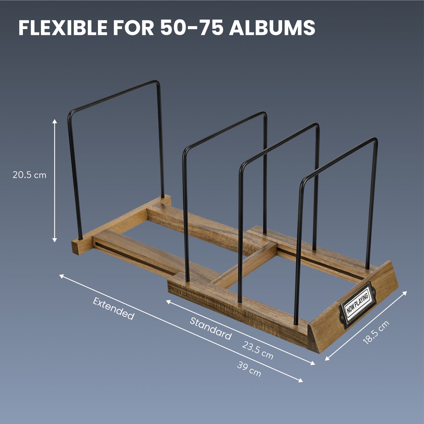 Expandable Record Storage - LP Album Rack & Scratch-Resistant Vinyl Holder Stand