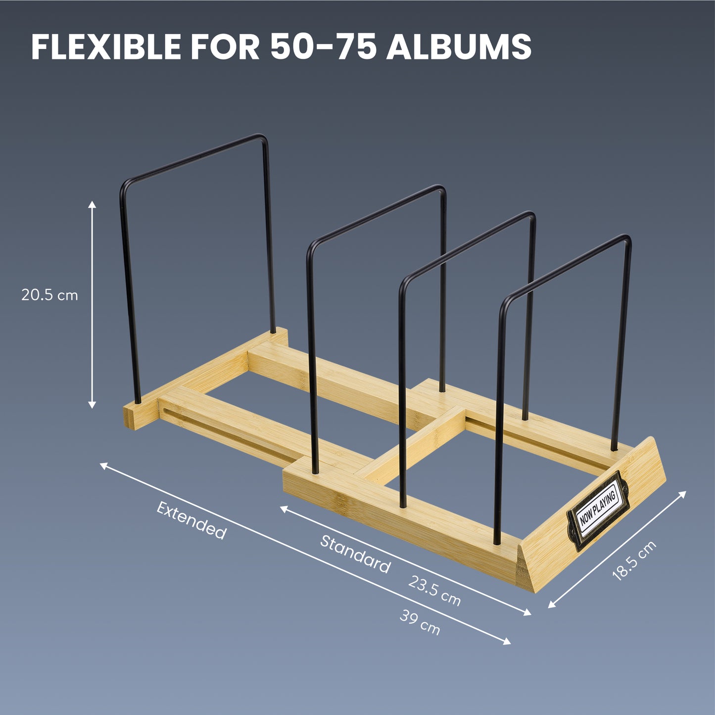 Expandable Record Storage - LP Album Rack & Scratch-Resistant Vinyl Holder Stand