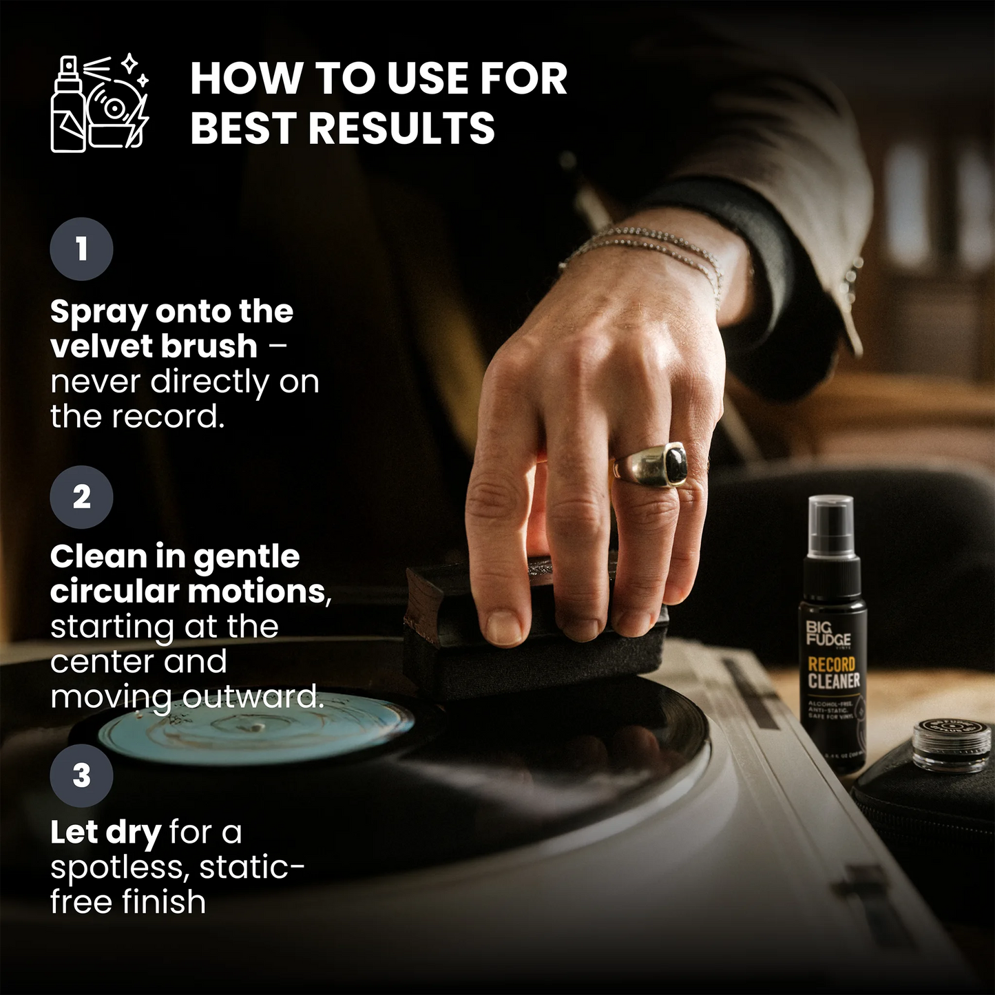 Vinyl Record Cleaning Fluid Refill for the 4-in-1 Cleaning Kit(3.4 oz, 100 ml)