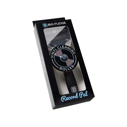 A boxed vinyl cleaning roller tool from Big Fudge, shown in its retail packaging against a plain white background.