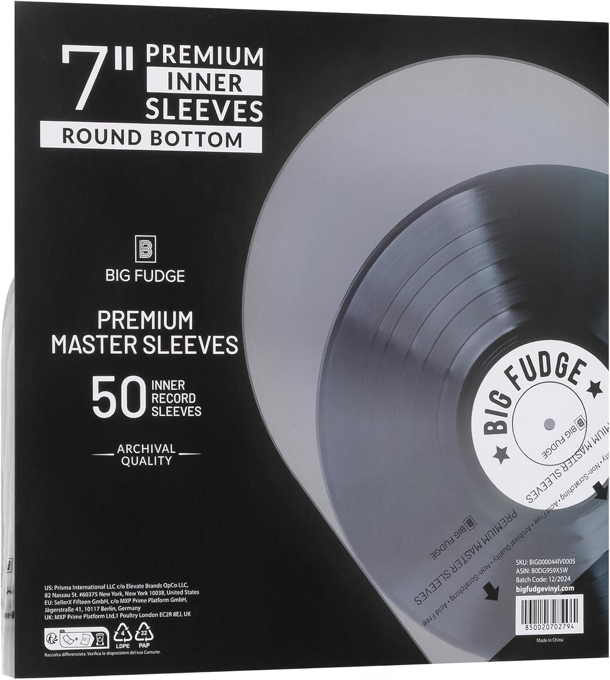 7 Inches Premium inner sleeve round bottom 50 packs