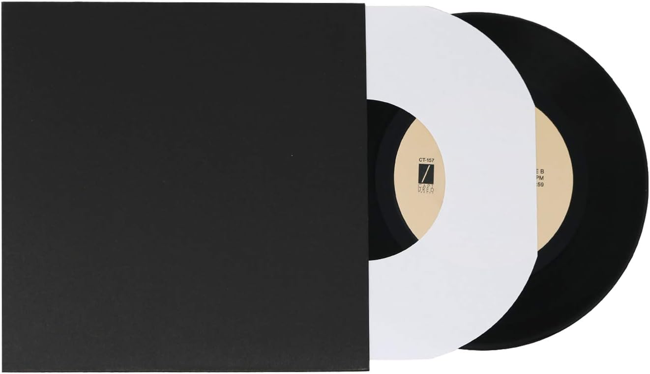 Blank Album Jackets, Black or White, 20x 12 Inch or 7 Inch LP Vinyl Covers