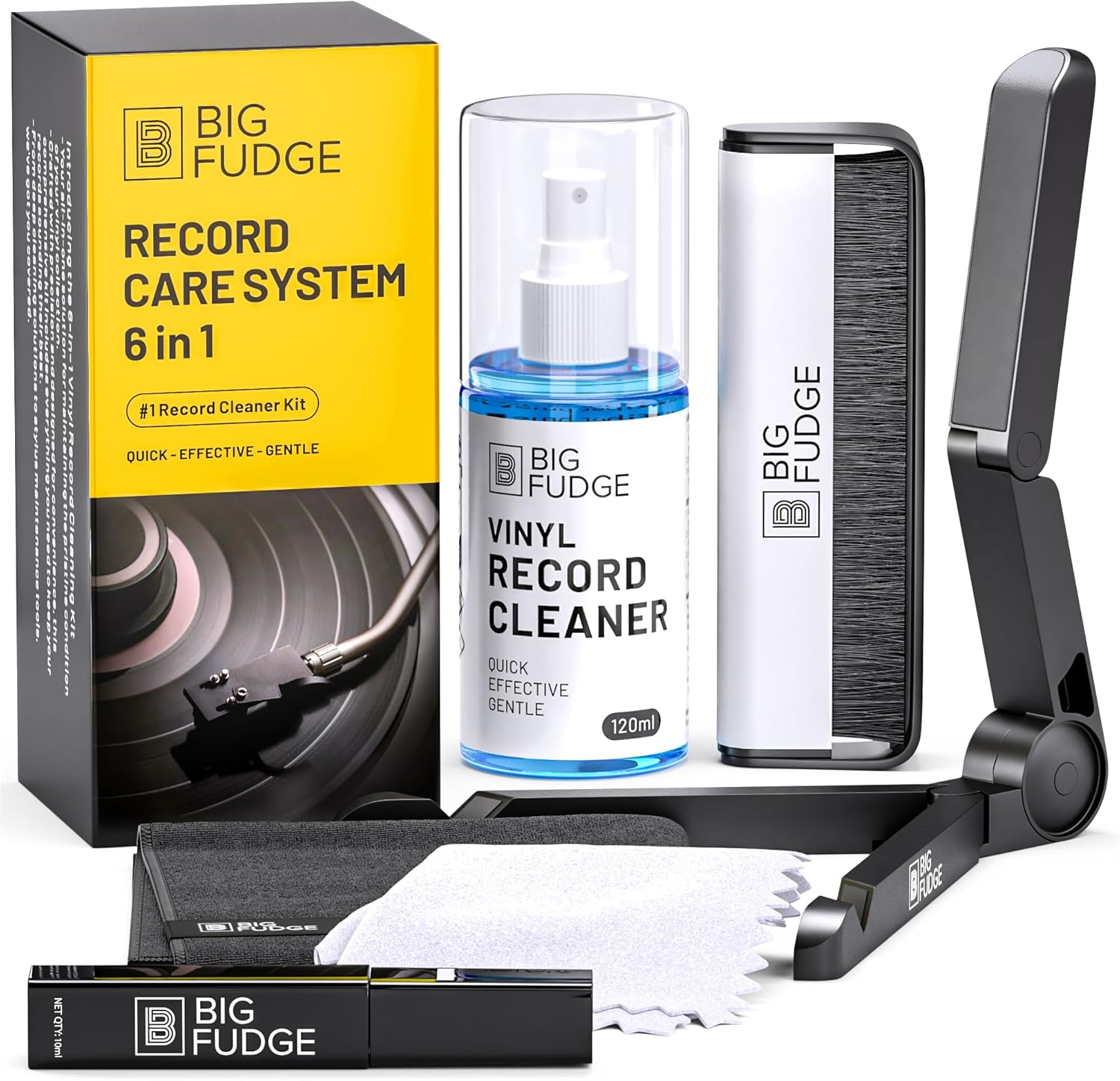 Big Fudge Complete Vinyl Record Cleaning Kit - 6-in-1 Vinyl Record Cleaner