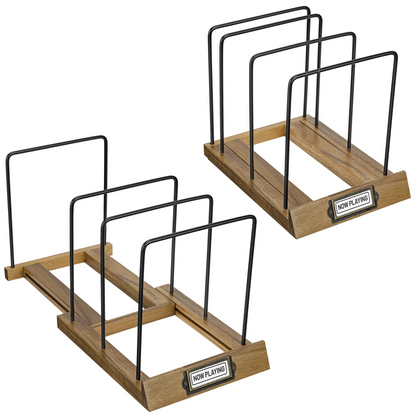 LP Album Rack & Scratch-Resistant Vinyl Holder Stand - 02 _Acacia