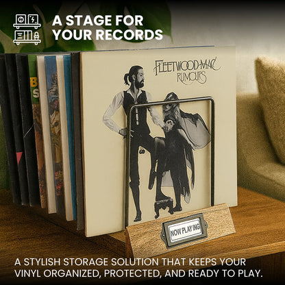 LP Album Rack & Scratch-Resistant Vinyl Holder Stand - 03 _Acacia