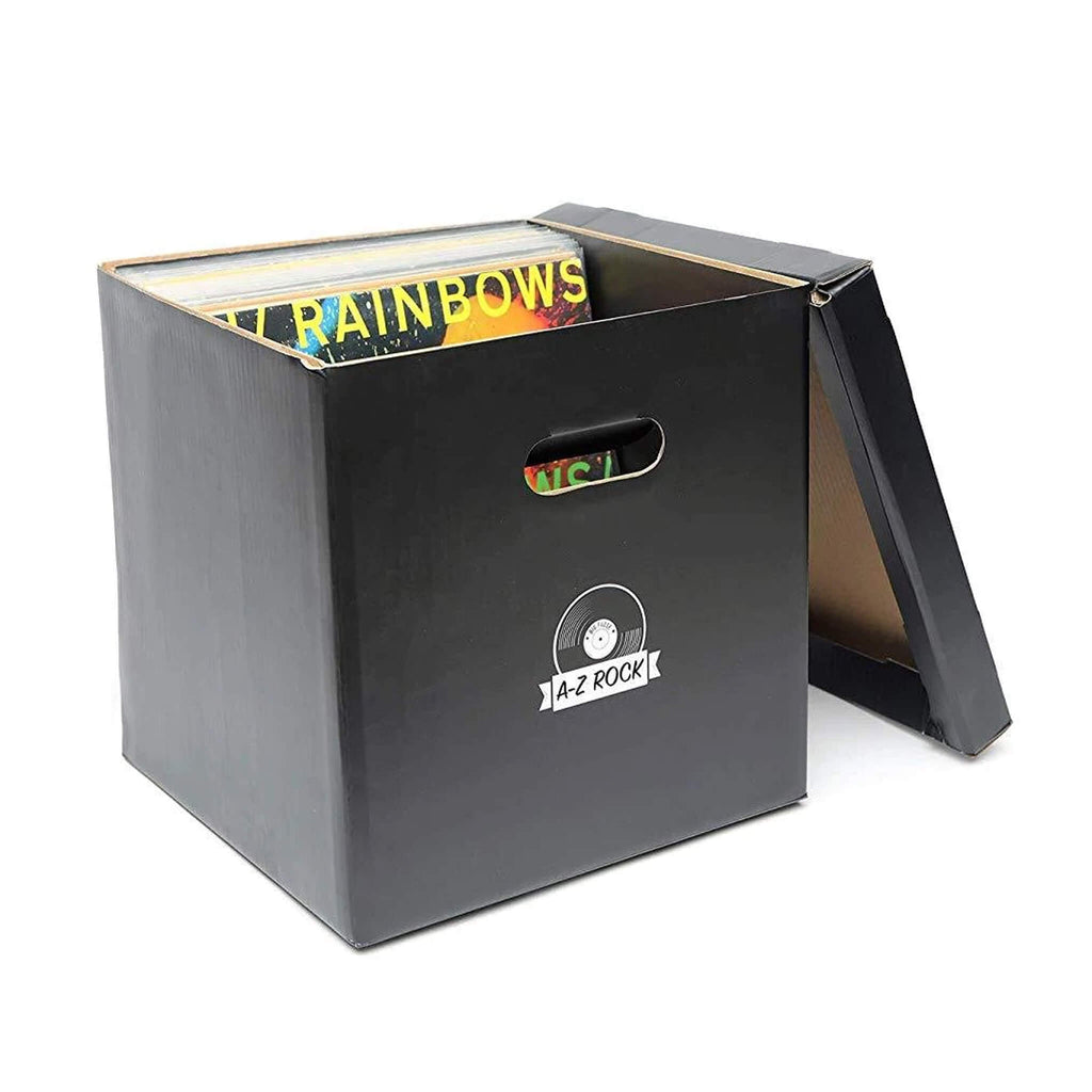 Record Cube - Vinyl Record Storage - Set of 5 Boxes for Beloved Vinyl with Blank Labels to Keep Track of Albums Inside - Keeps Up to 350 LP Records Safe!