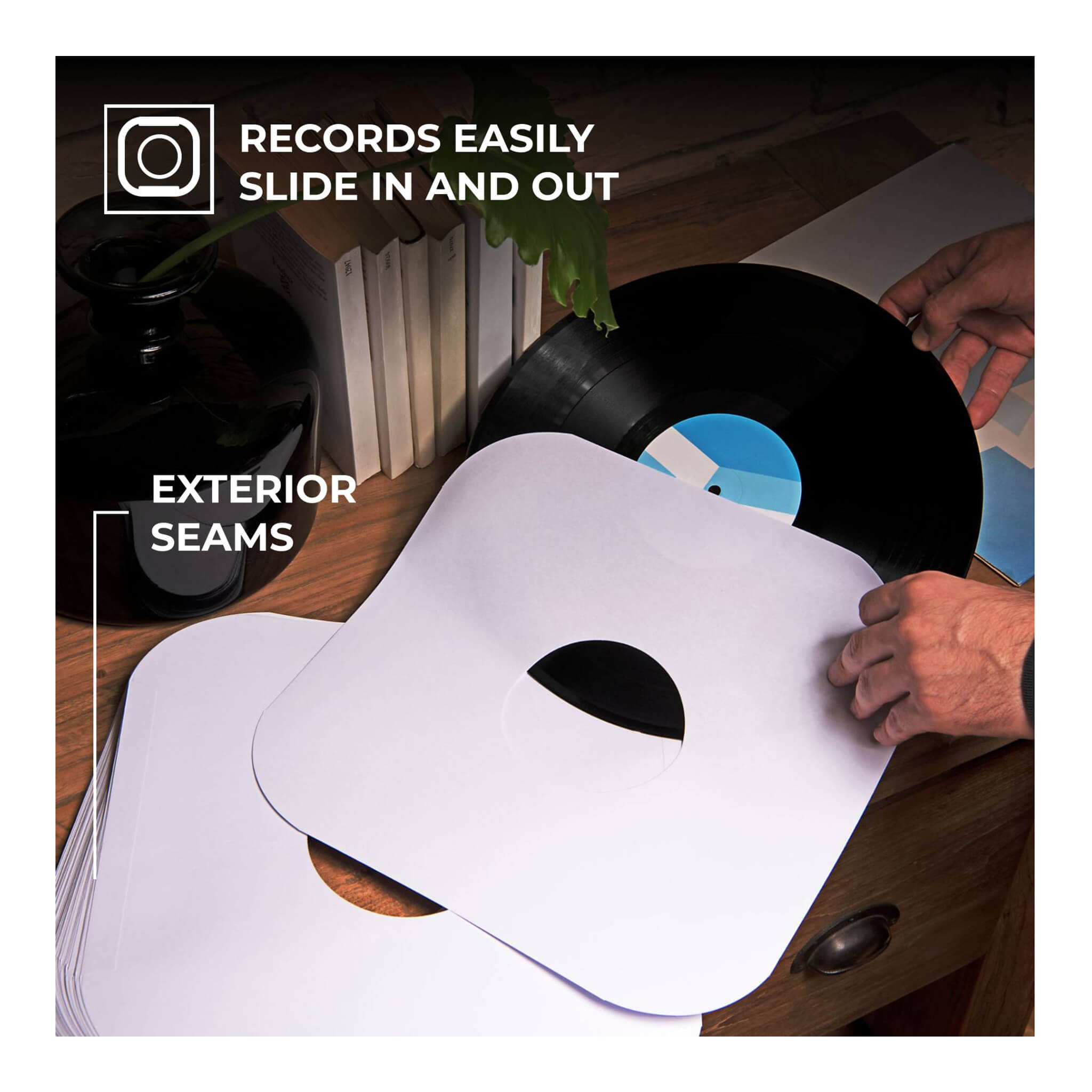 Vinyl Record Inner Record Sleeves - Acid-Free Paper & Round Corners