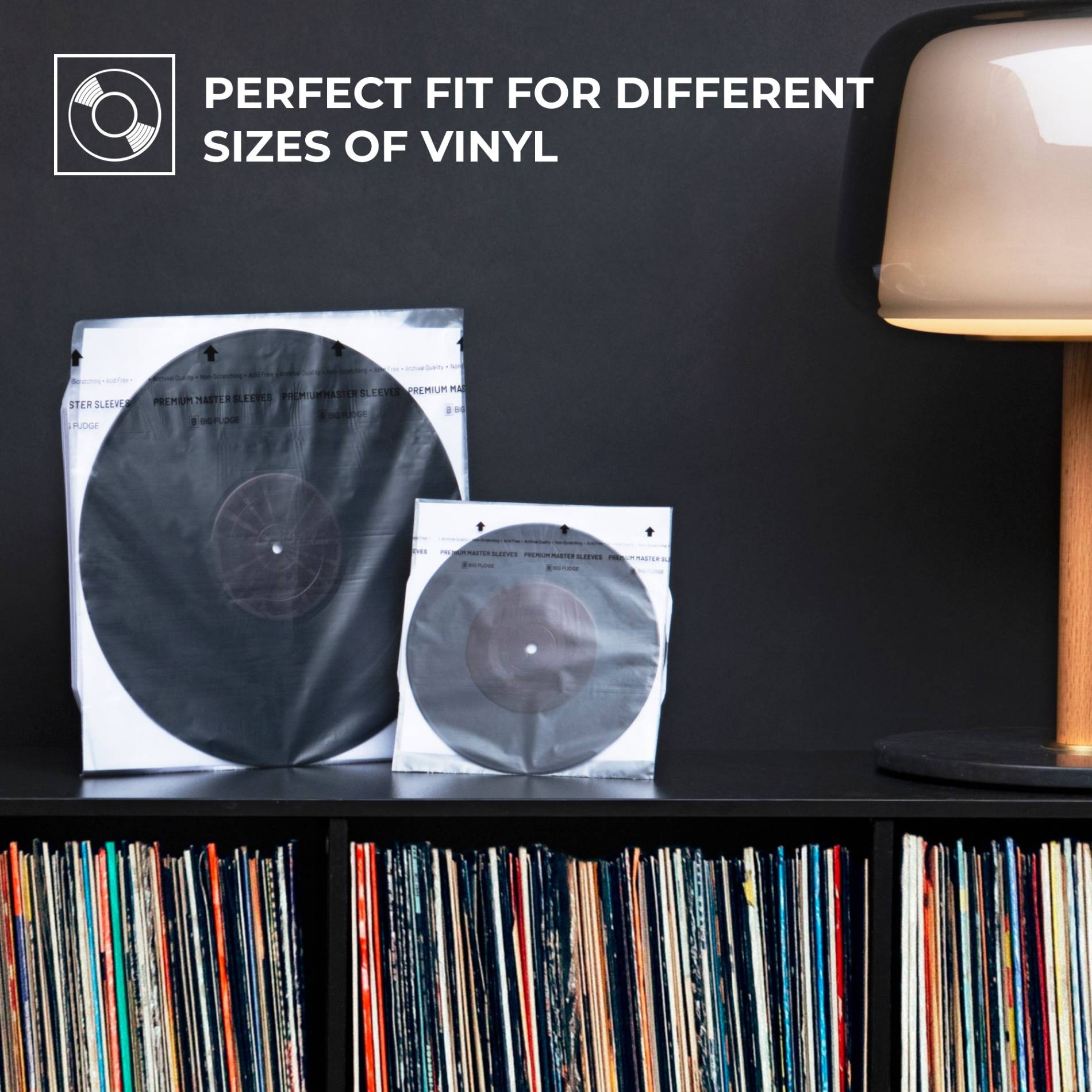 Perfect fit for different sizes of vinyl