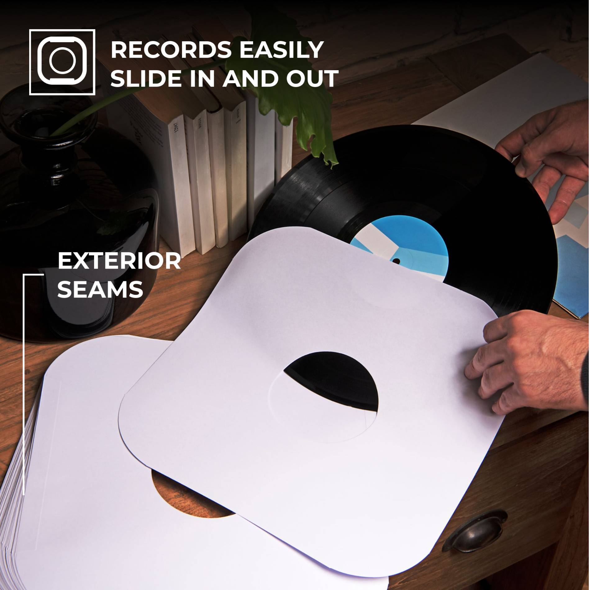 500) 7 Record Inner Sleeves - White ARCHIVAL Paper ACID FREE 45rpm - #07IW  844568040678