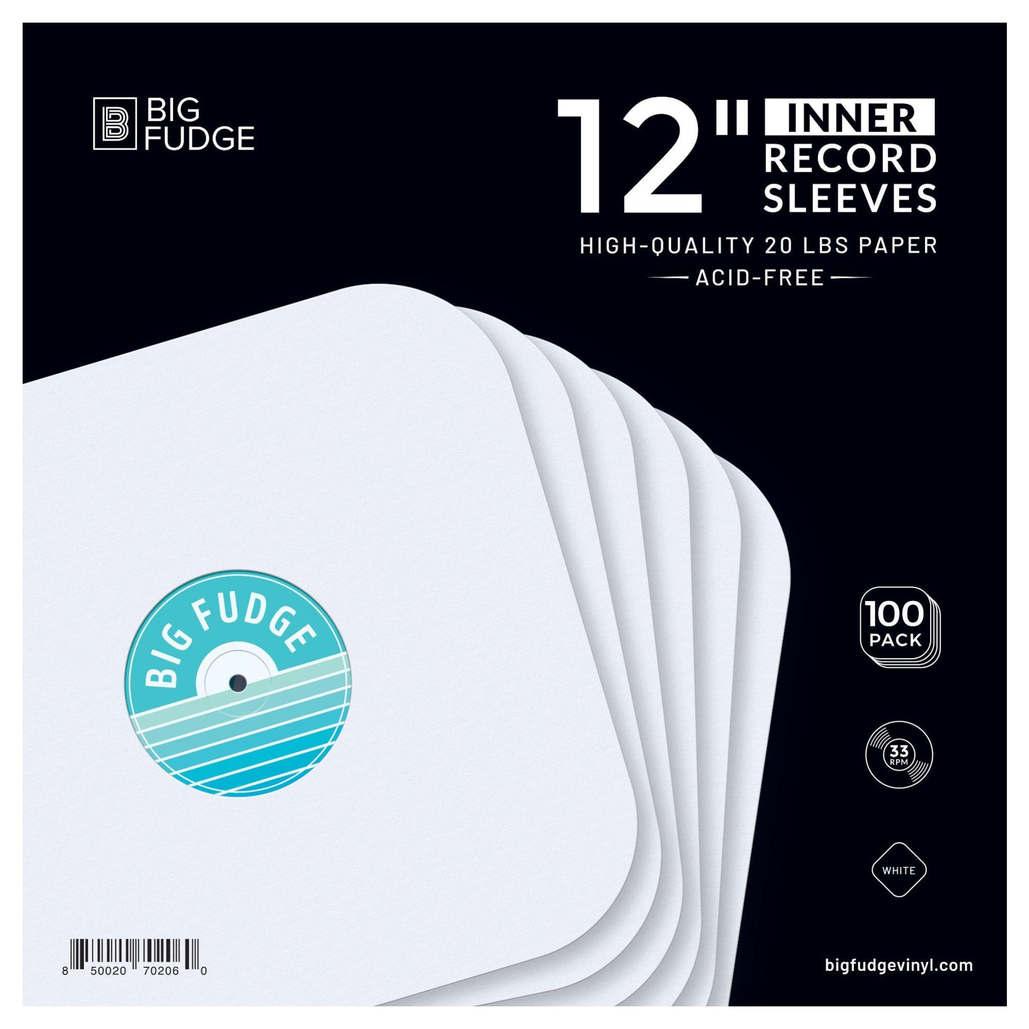 12'' White Paper Record Sleeves